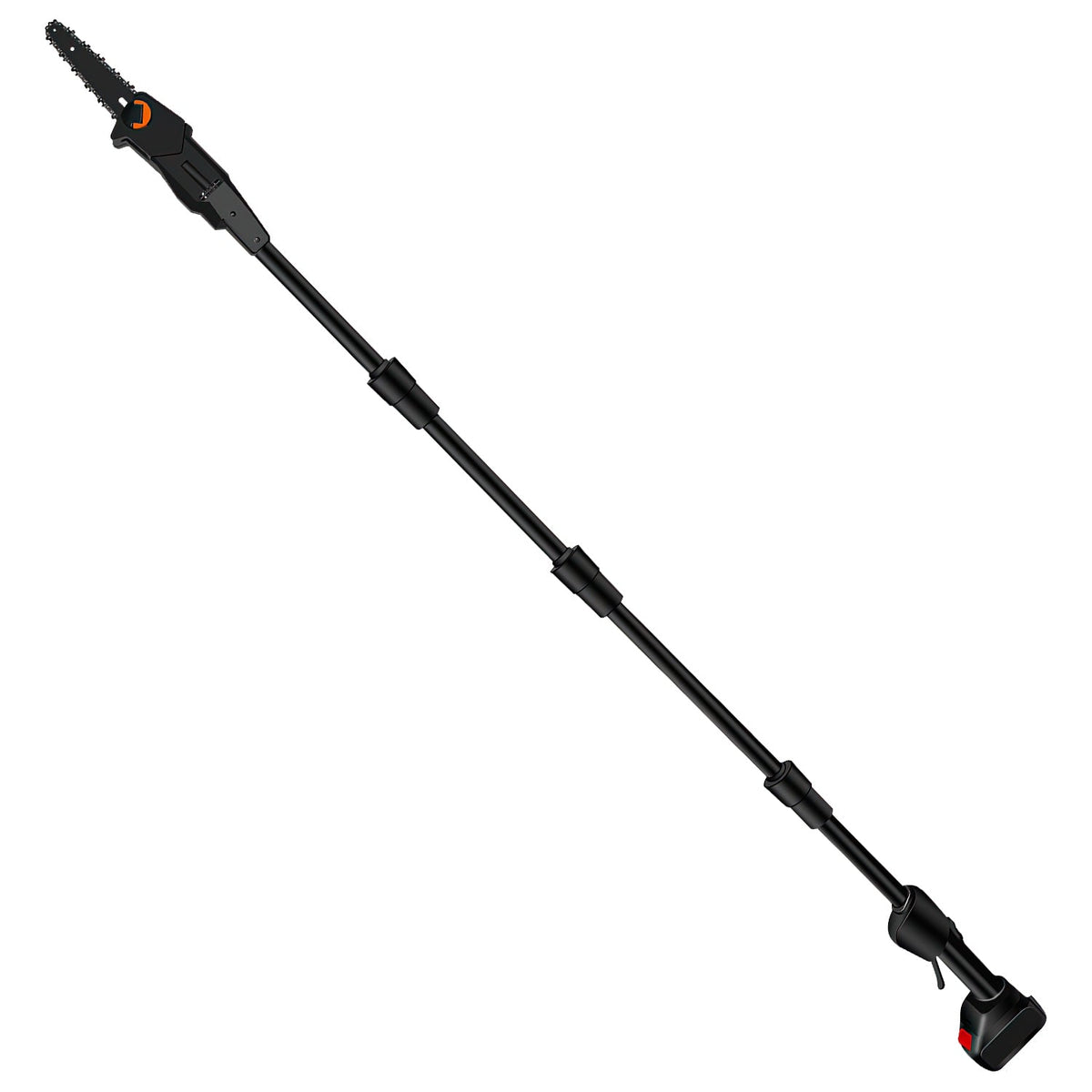 6in Cordless Pole Saw 7.4FT Maximum Extendable Length 35FT/S Speed Electric Pole Chainsaw 2Pcs 1.5Ah Batteries And Charger Included For Pruning Trimmi