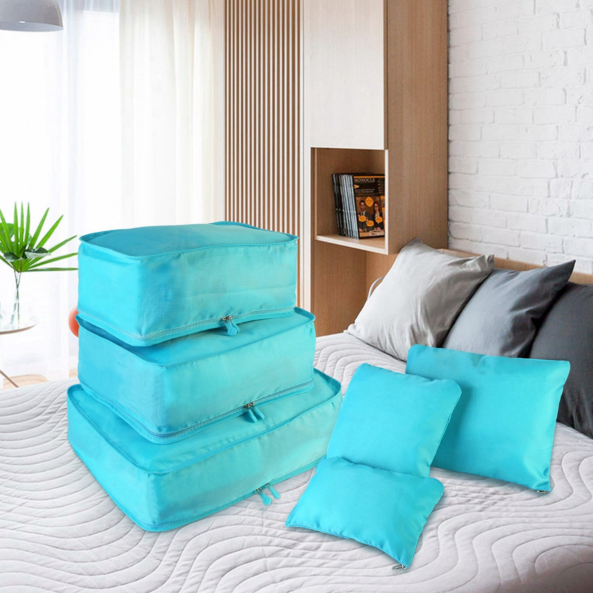 9Pcs Clothes Storage Bags Water-Resistant Travel Luggage Organizer Clothing Packing Cubes for Blouse Hosiery Stocking Underwear