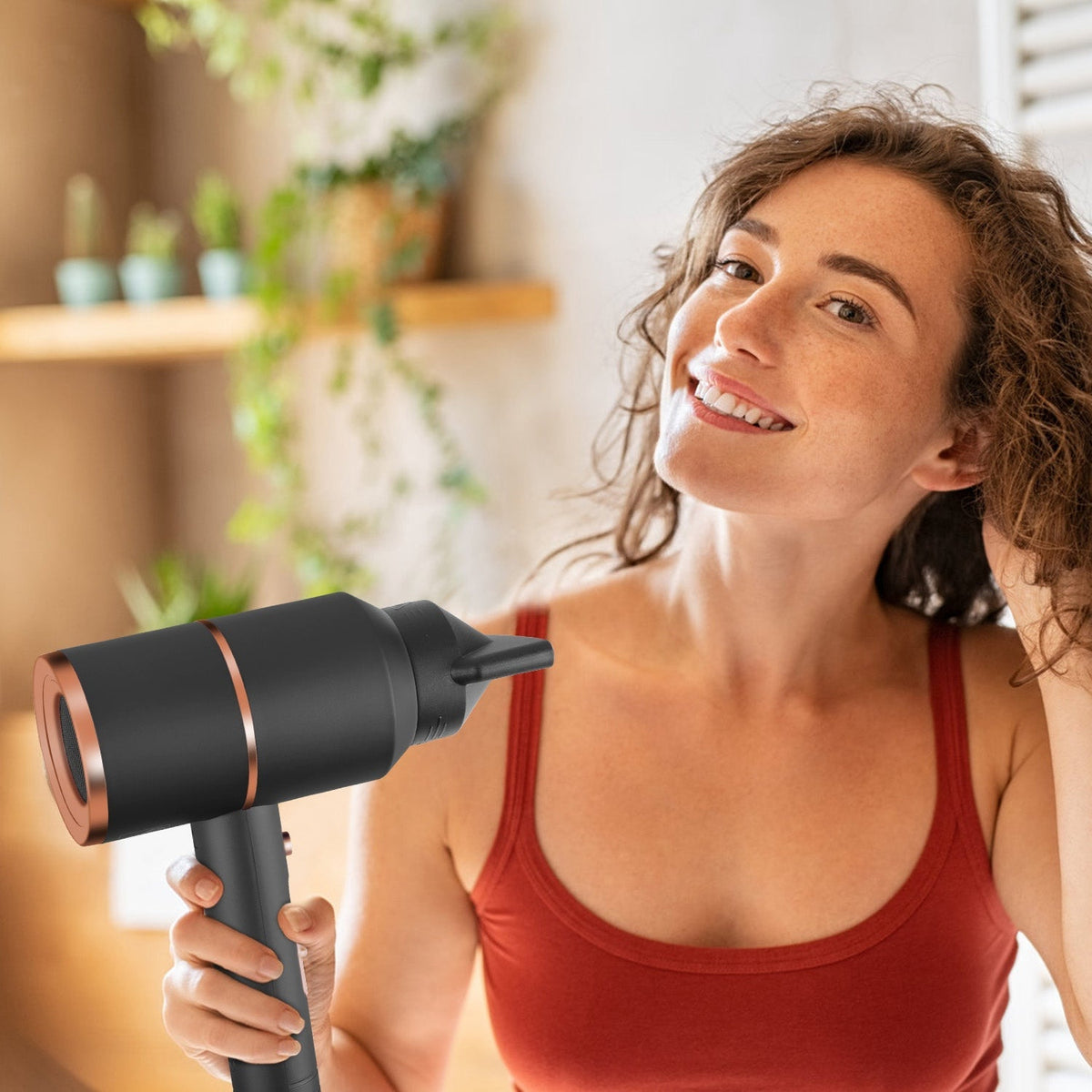 1800W Hair Dryer Portable Compact Hair Blow Dryer with Cool/Warm/Hot Wind with Diffuser Concentrator/Comb Nozzle ALCI Plug Overheat Protection for Wom