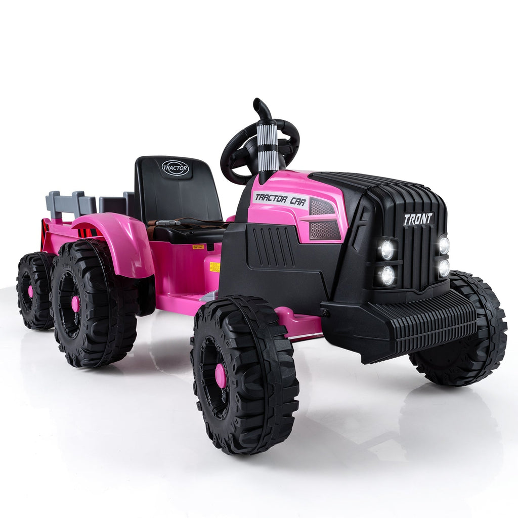 24V Ride On Tractor for Kids Electric Vehicle with Detachable Trailer and Remote Control