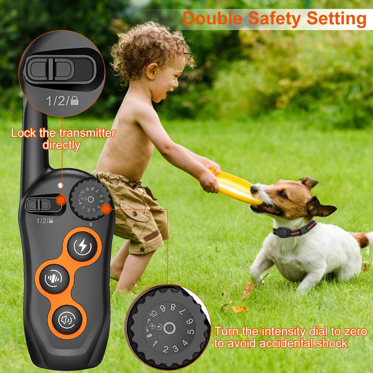IPX7 Waterproof Electric Dog Training Collar Rechargeable Receiver Beep Vibration Shock for small Medium Large Dogs