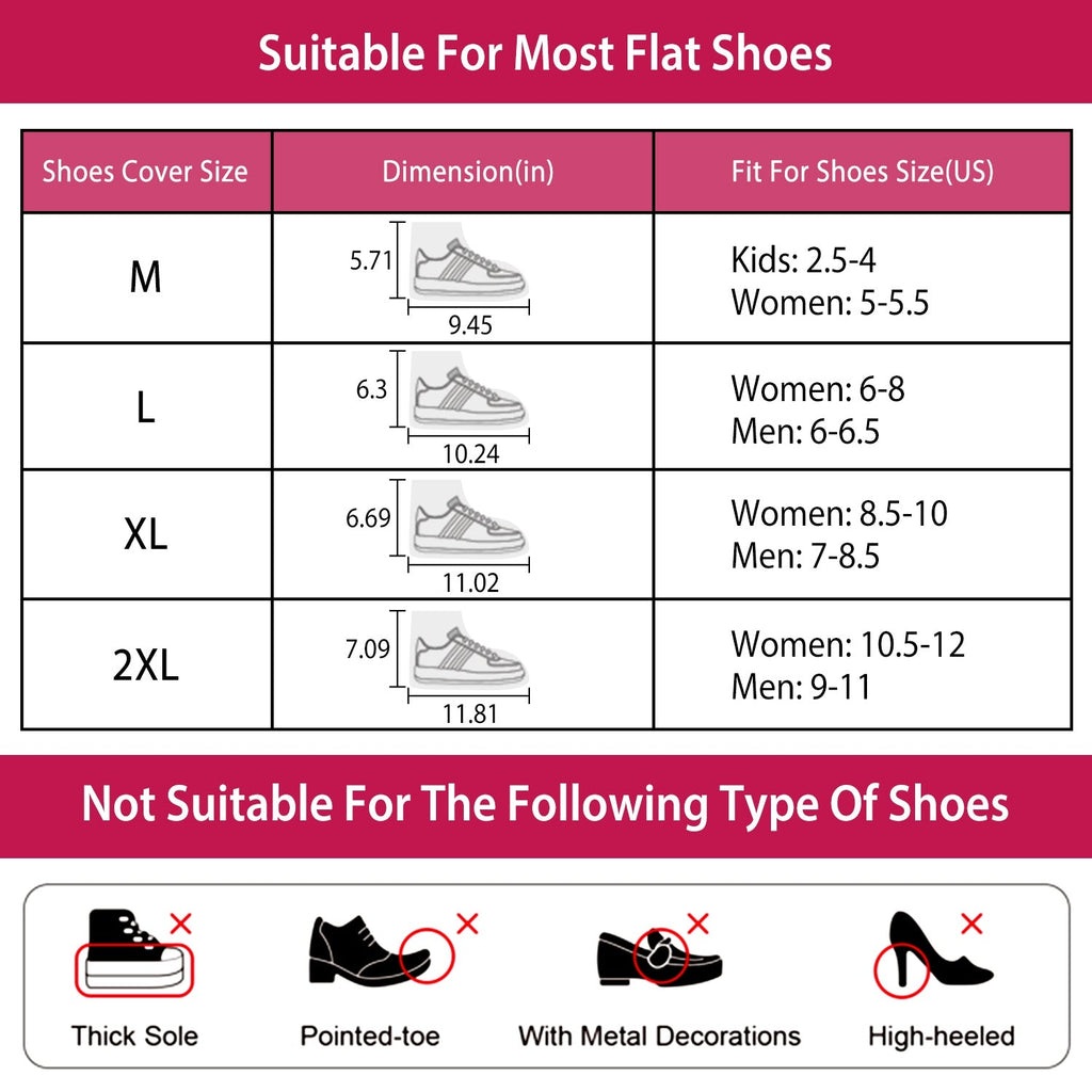 Waterproof Shoe Covers Reusable Not-Slip Rain Shoe Covers Protectors Foldable TPEÊRubber Shoe Protectors For Men Women Kids