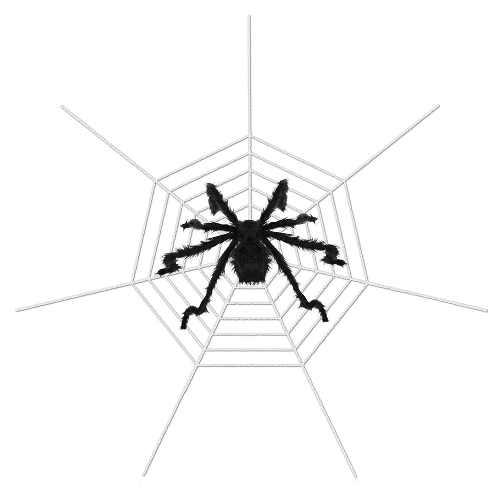 Halloween Decorations Spider Outdoor 59inch Halloween Spider with 126 inch Tarantula Mega Spider Web Hairy Poseable Scary Spider Outdoor Yard Creepy D
