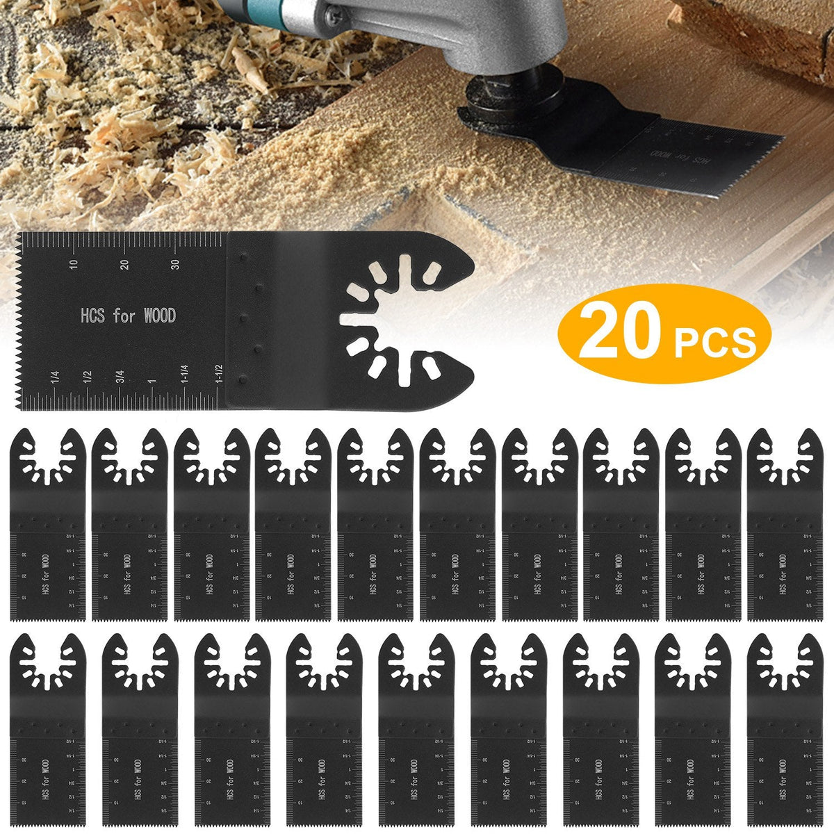 20 Saw Blade Metal Oscillating Multitool Cutter Fit for Fein Multimaster Multi-Max Dewalt Craftsman Ridgid Makita Milwaukee Rockwell