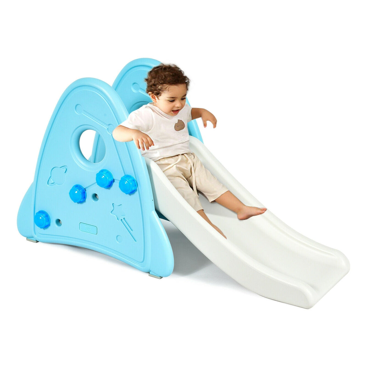 Freestanding Baby Slide Indoor First Play Climber Slide Set for Boys Girls -Blue