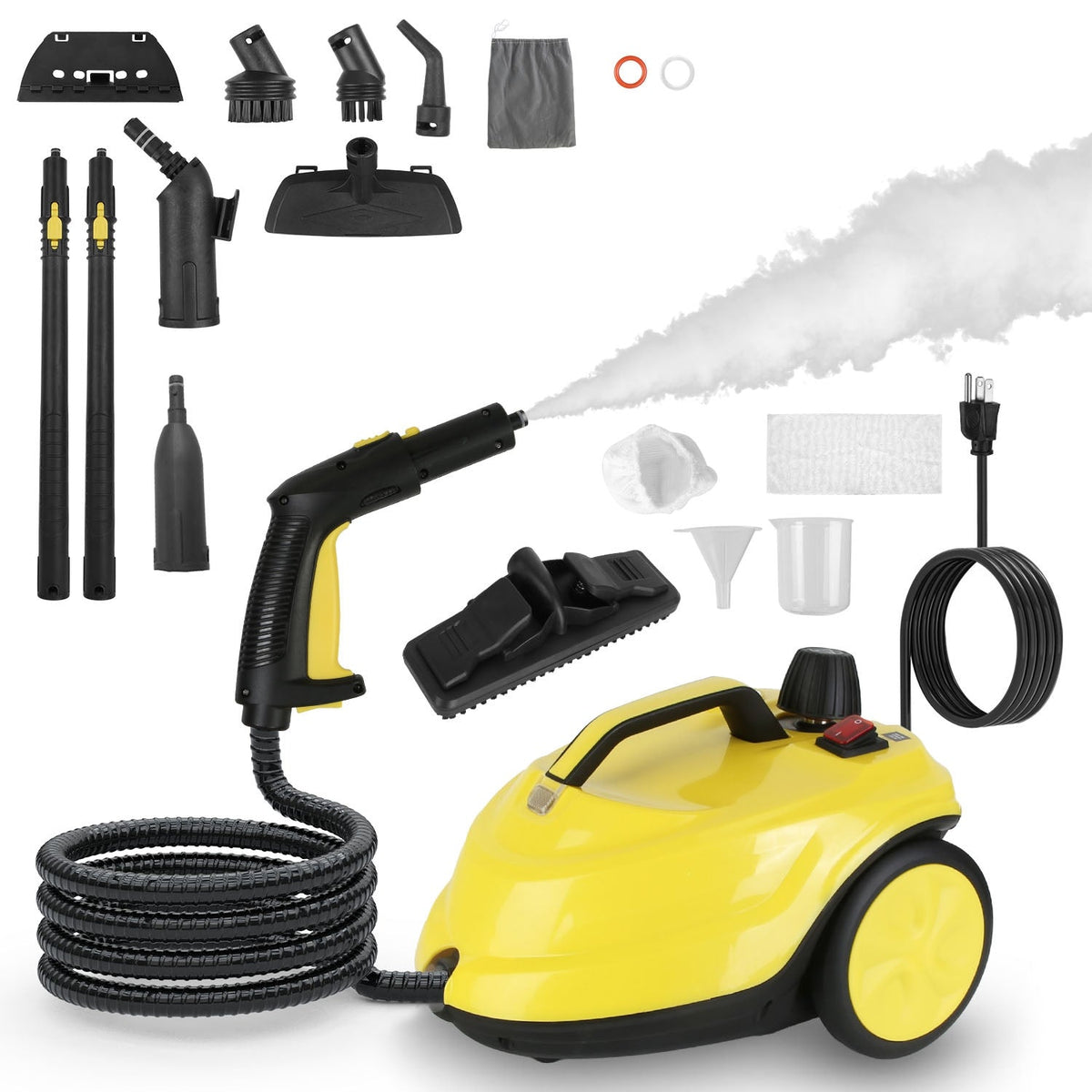 1800W Steam Cleaning Machine – 2L Tank, High Pressure, 15 Accessories