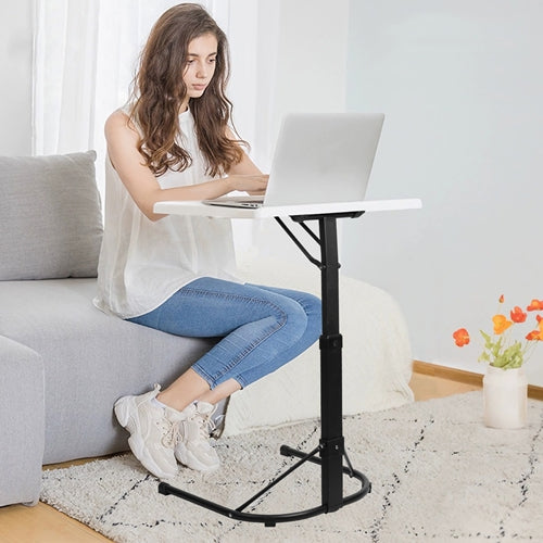 Folding Tray Table Portable Sofa TV Tray Laptop Desk C Side Adjustable Eating Dinner Coffee Table with 3 Adjustable Heights 3 Angles 55lbs Load Bearin