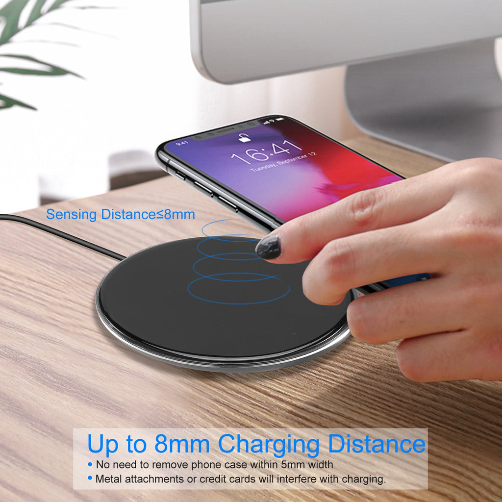 Wireless Charger Qi-Certified Ultra-Slim 5W Charging Pad for iPhone XS MAX/XR/XS/X/ 8/8 Plus/ Galaxy S10 /S9 /S8 +/ S7 /Blackberry