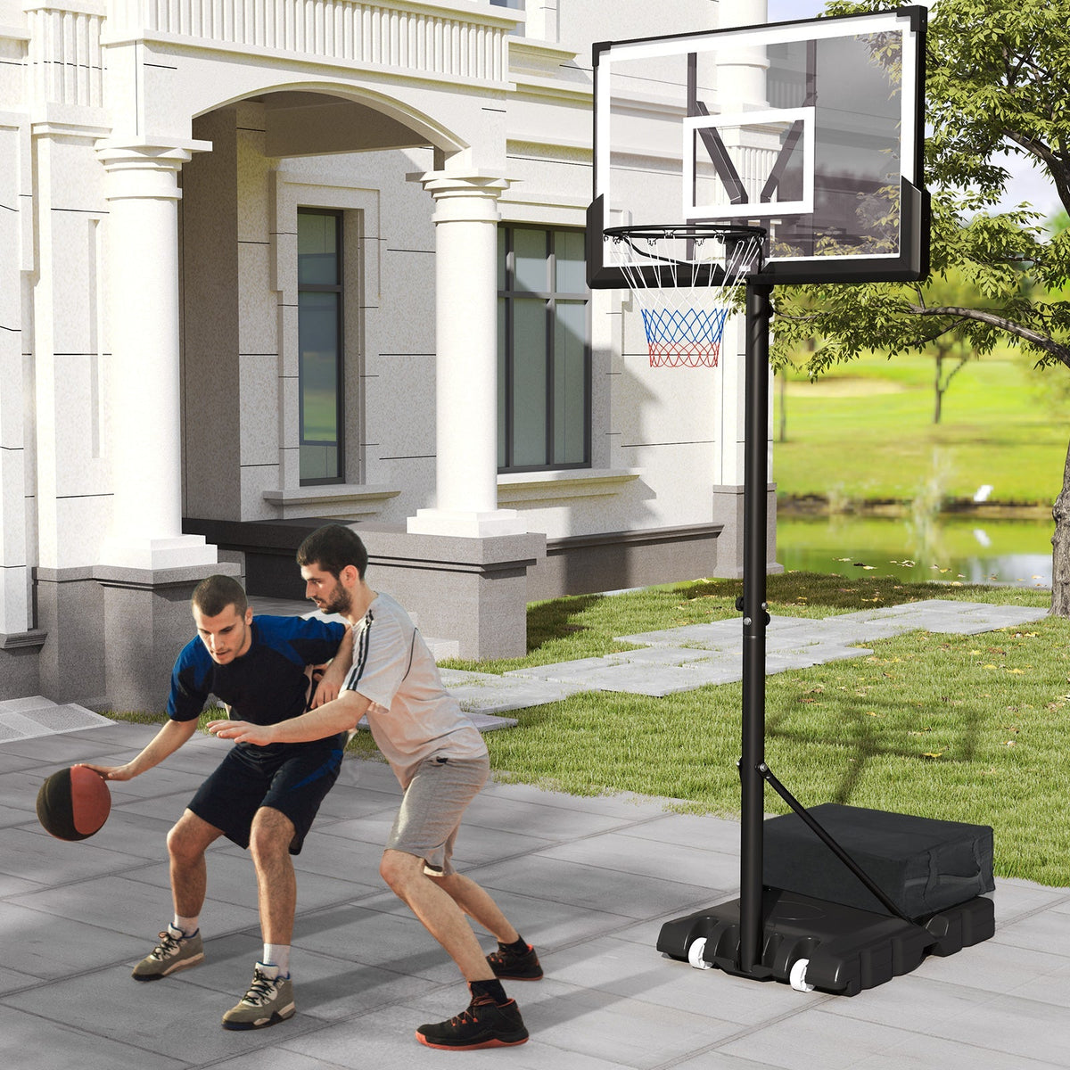 Portable Basketball Hoop Outdoor Basketball Goal System Adjustable for Kids Teens Adults