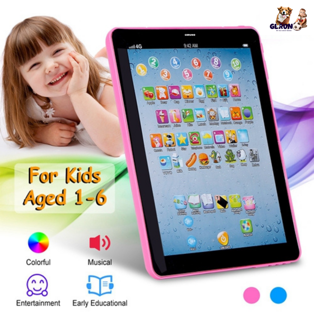 Baby Learning Tablet Educational Mini Pads Toys Touch Learn Toddler Tablet For ABC Numbers Words Gift For Boys Girls Aged 1-6 Year Old Kids