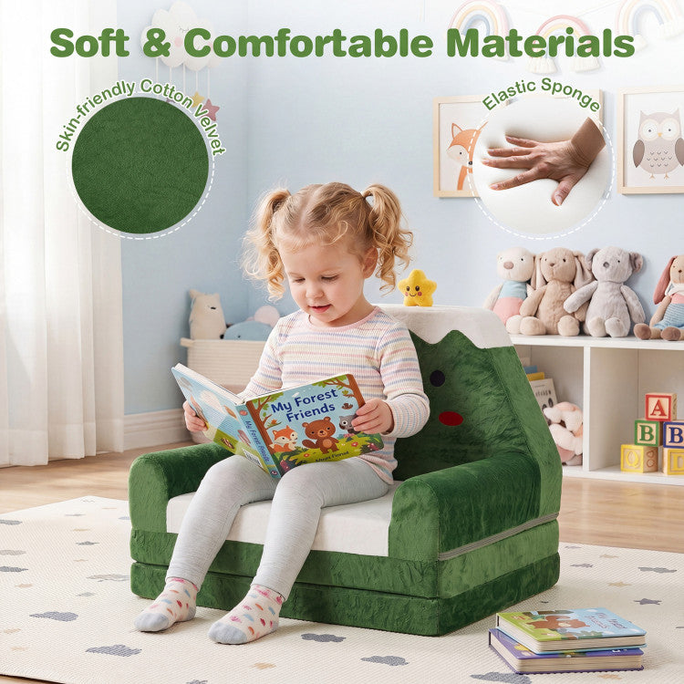2-in-1 Convertible Kids Sofa to Lounger with Christmas Patterns