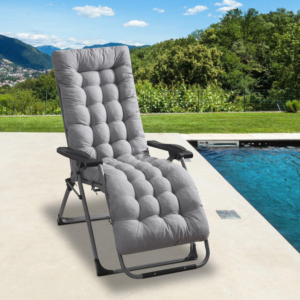 71x22in Chaise Lounger Cushion Recliner Rocking Chair Sofa Mat Deck Chair Cushion