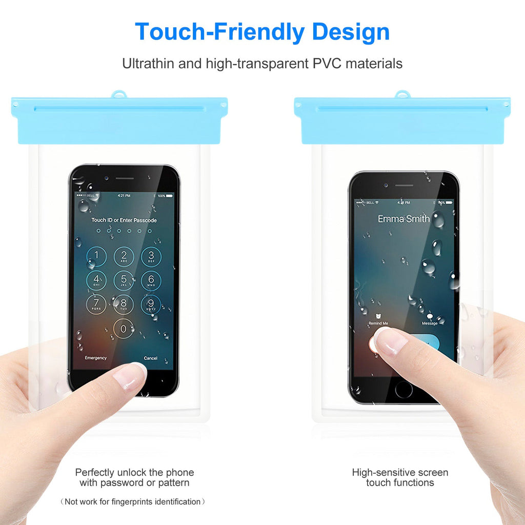 Universal IPX8 Waterproof Phone Pouch Dry Bag Case Underwater Protective High Touch Sensitive for iPhoneX Samsung Galaxy S9 up to 6.0inches