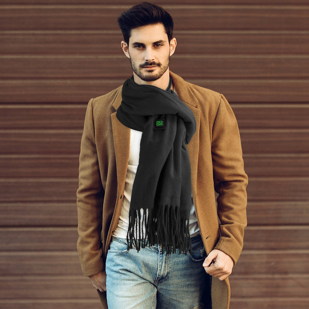 Electric Heated Winter Scarf USB Heating Neck Wrap Unisex Heated Neck Shawl Soft Warm Scarves 3 Heating Modes for Outdoor Cycling Skiing Skating