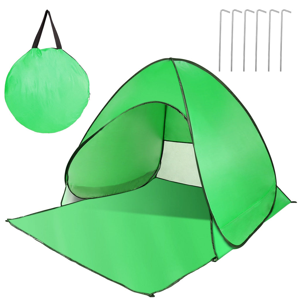 Pop Up Beach Tent Sun Shade Shelter Anti-UV Automatic Waterproof Tent Canopy for 2/3 Man w/ Net Window Storage Bag for Outdoor Beach Camping Fishing P