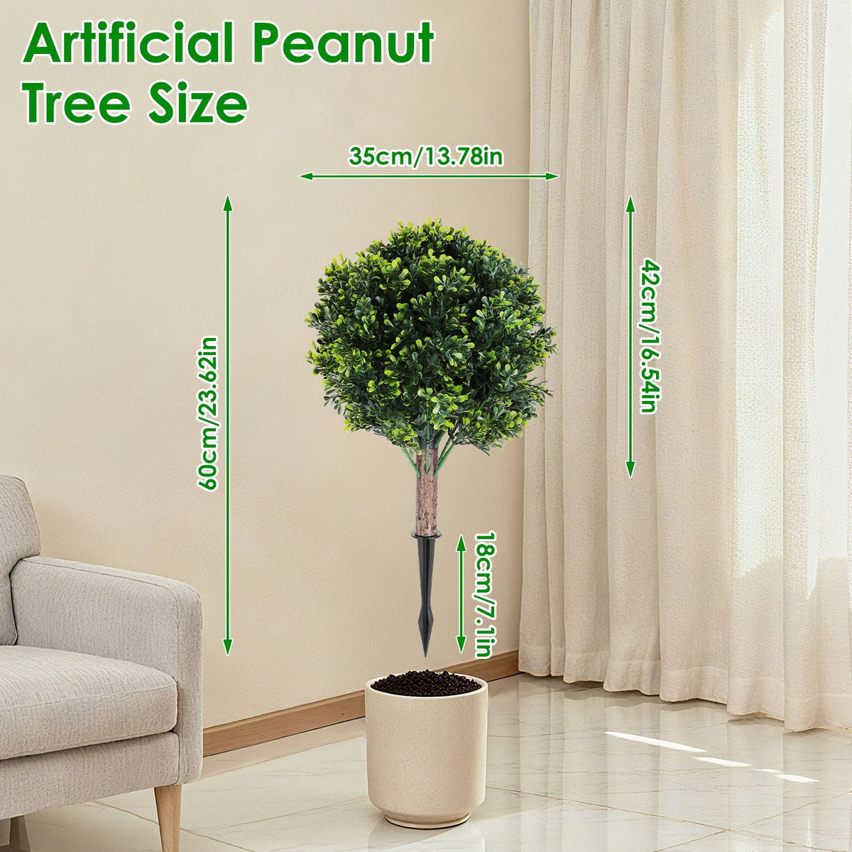 2-Pack UV-Resistant Faux Boxwood Topiary Trees