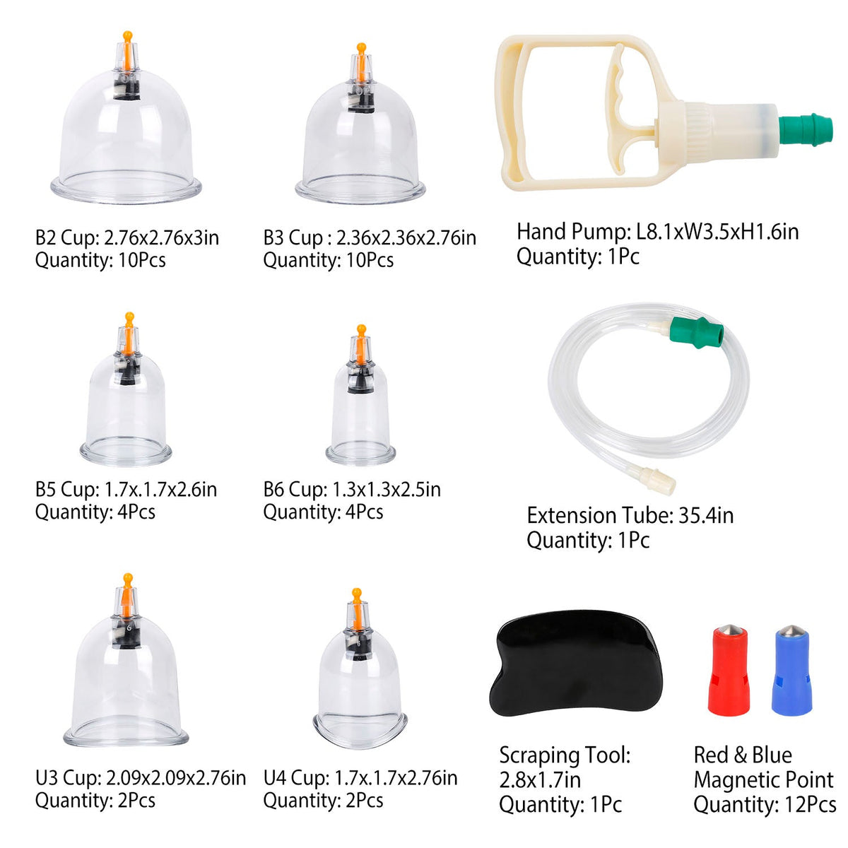32 Cups Chinese Massage Therapy Cupping Set Body Vacuum Suction Kit Acupoint Massage Kit