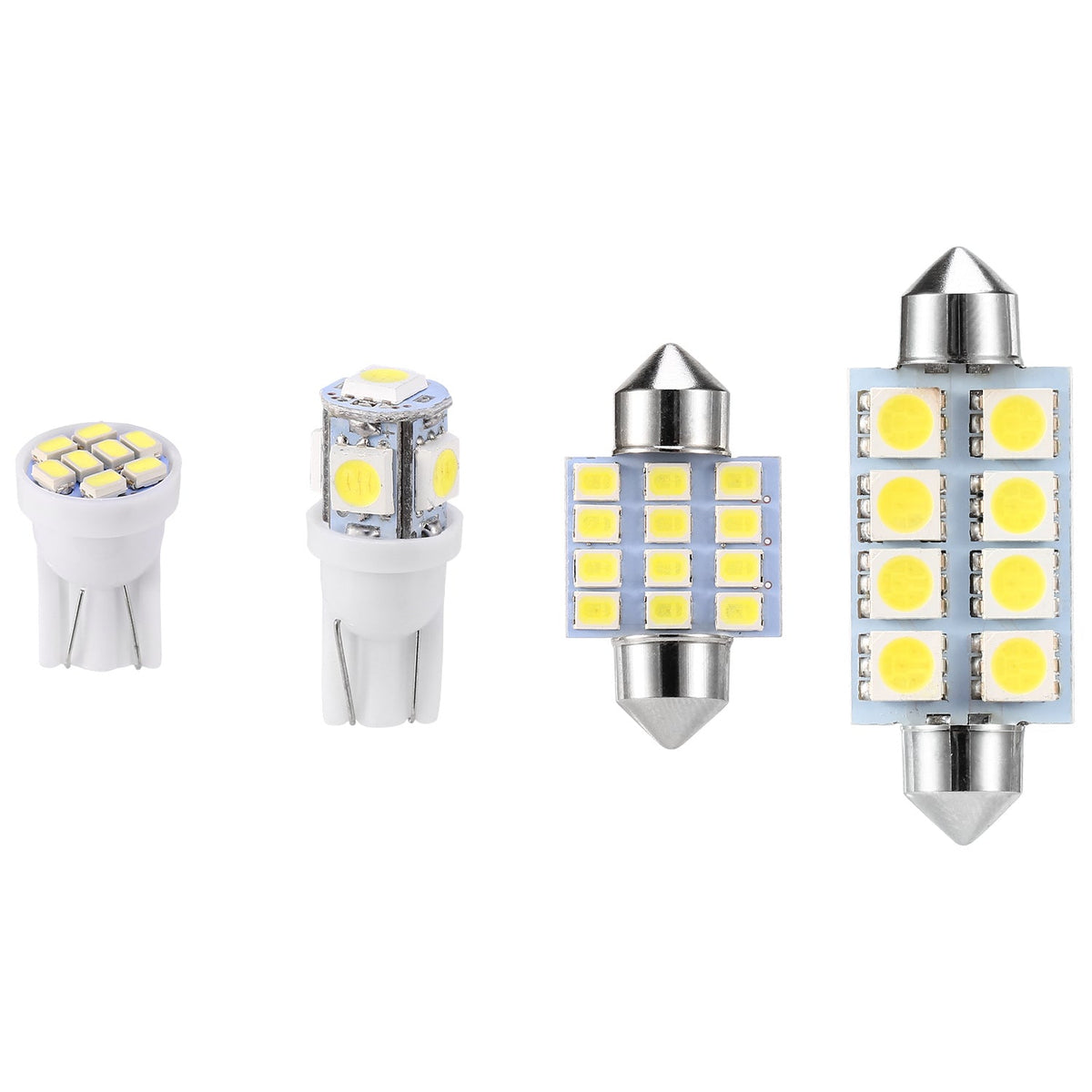 14Pcs T10 31mm 41mm Festoon LED Light Bulb Interior Dome Map LED Lights License Plate Trunk Side Positioning Lights 6000K White