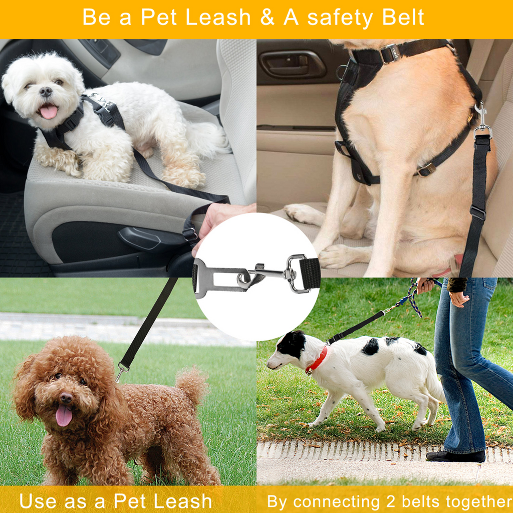 2-Pack Adjustable Pet Car Seat Belts