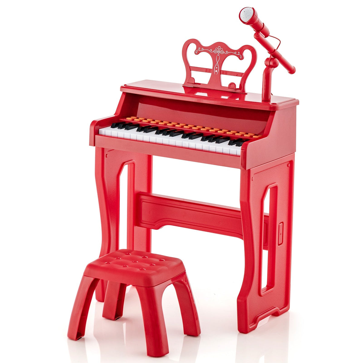 37 Keys Music Piano with Microphone Kids Piano Keyboard with Detachable Music Stand