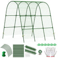 Cucumber Trellis for Raised Bed Arch Garden Trellis for Climbing Plants Vine Vegetables Fruit Flower Grape U-Shaped Frame with Climbing Net Tunnel Pla