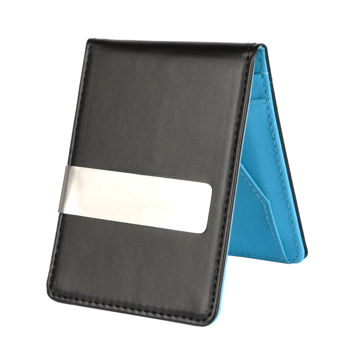 Unisex PU Leather Wallet RFID Blocking Slim Bifold Credit Card Holder with Money Clip