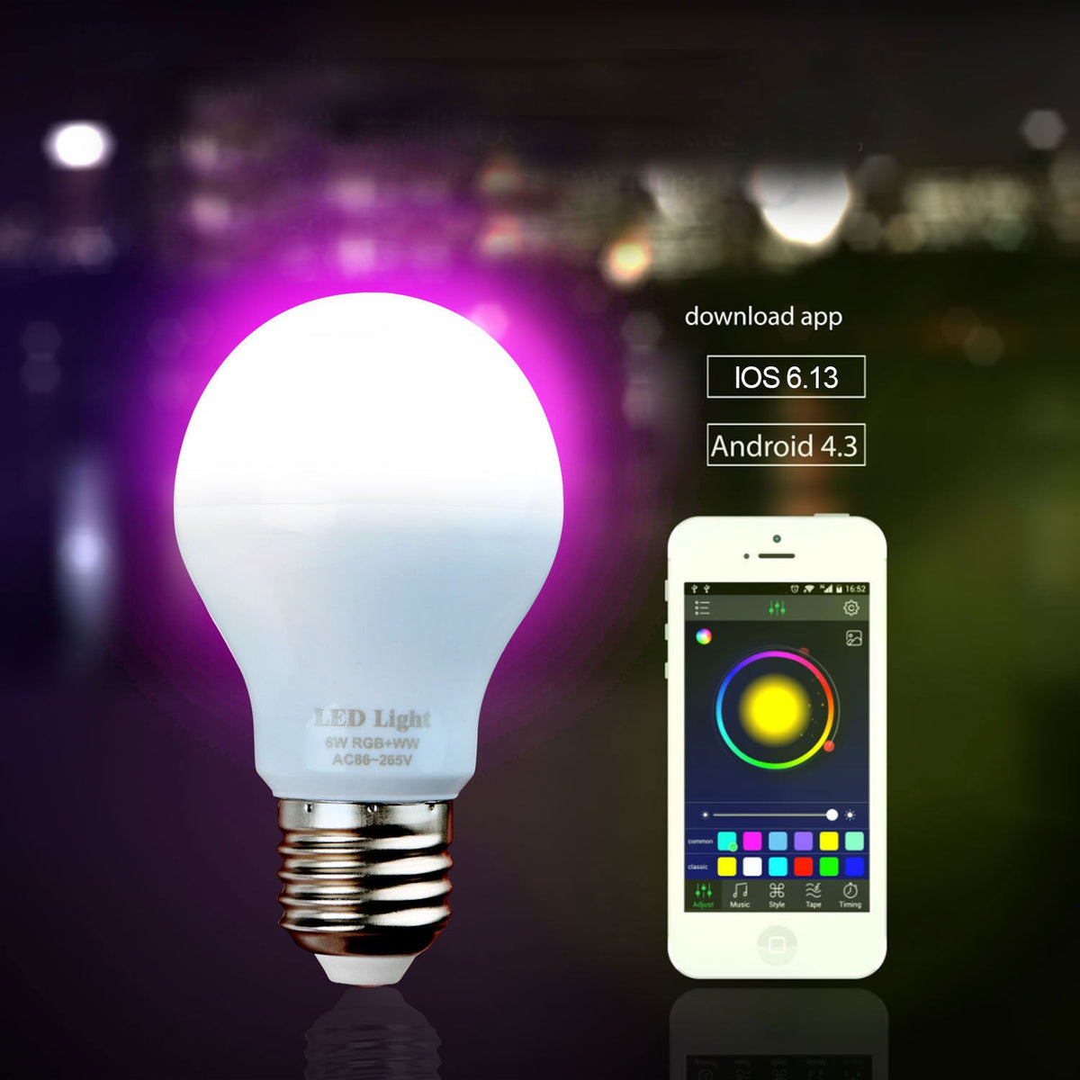 1.6 Million Color Smart Wireless LED Bulb Light