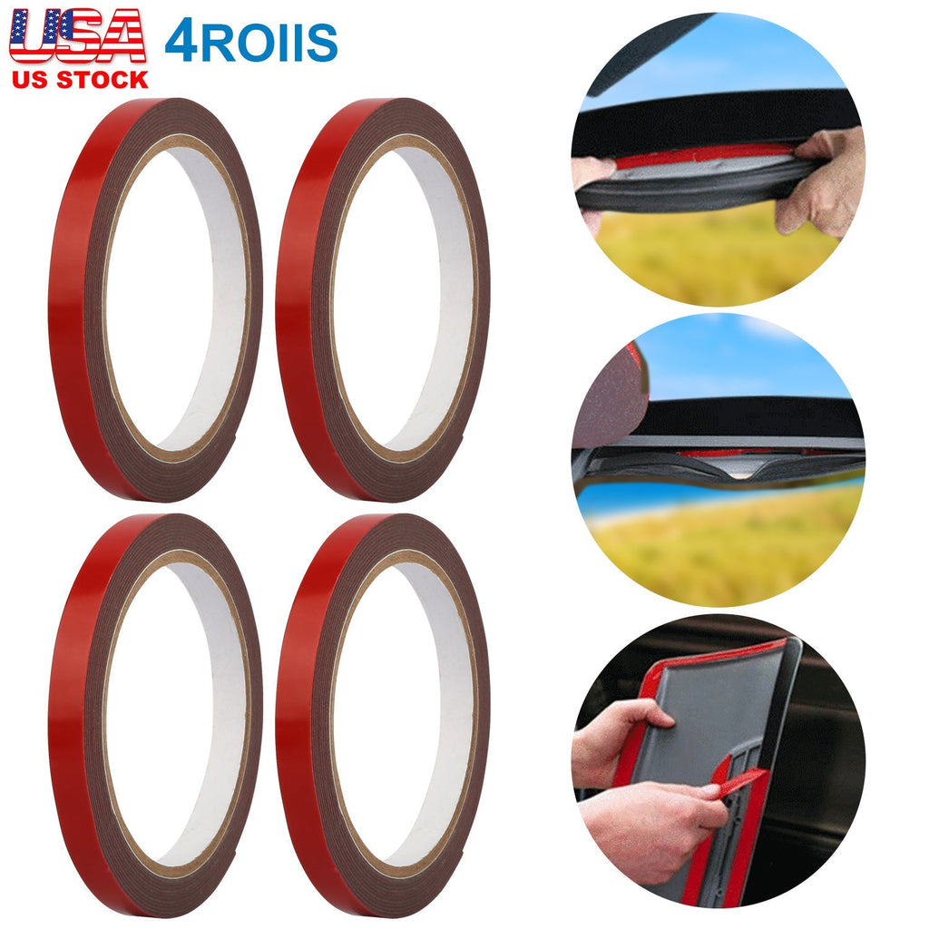 4 Rolls Car Double Sided Tapes Heavy Duty Double Sided Foam Tapes Strong Mounting Adhesive Tapes For Cars Truck Automotive 9.8FT/Roll