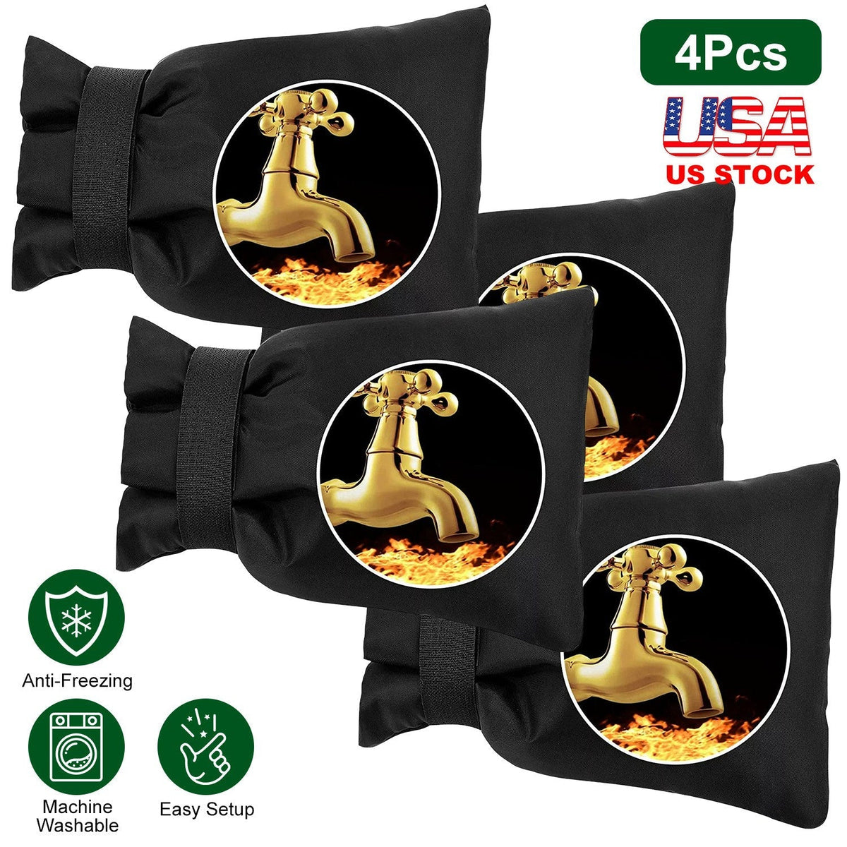 4Pcs Outdoor Faucet Covers Outside Garden Faucet Socks Winter Faucet Hose Bib Protector Spout Cover for Winter Freeze Protection