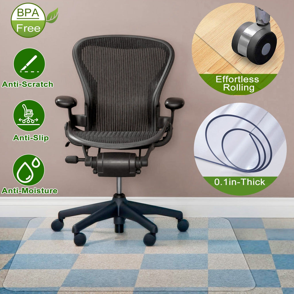 36Ó x 48Ó Chair Desk Mat Floor Carpet PVC Protector Mat Home Office Hard Wood Floor Use