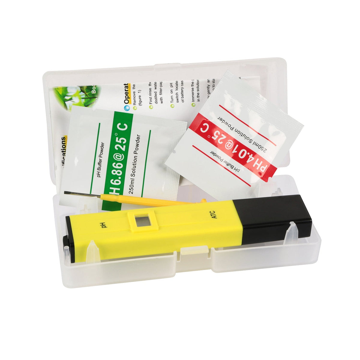 Digital PH Meter Handheld Water PH Meter w/ ATC 0-14 PH 0.1 PH Accuracy Water Quality Tester for Household Drinking Water Hydroponics Aquariums Swimmi