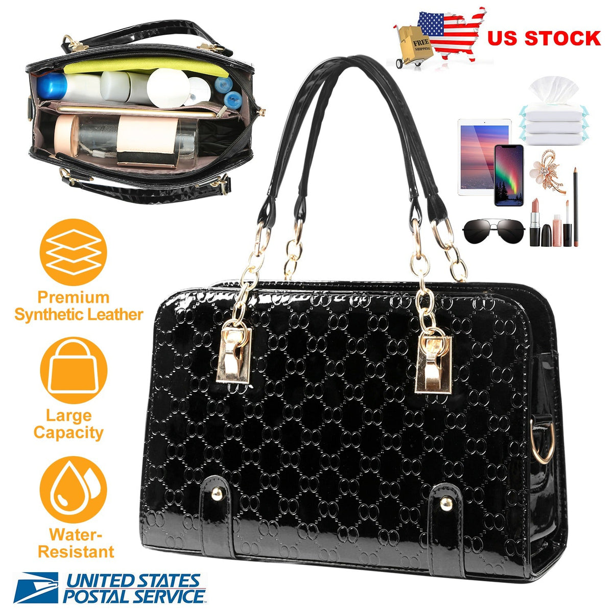 Women\'s Fashion Leather Handbag Lady Purses Tote Bags Shoulder Satchel Crossbody Bags