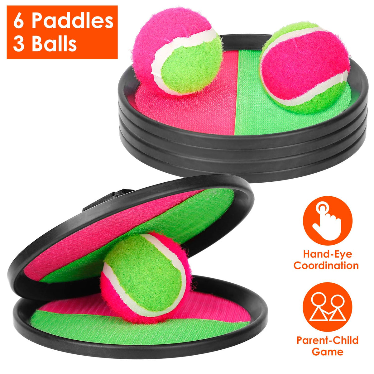 3Sets Toss and Catch Ball Throw Catch Ball Paddle Outdoor Ball Game Catch Game Beach Game