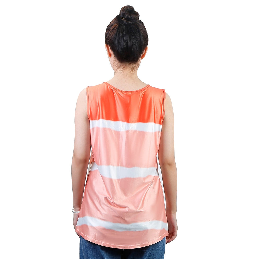 Women Tie-dye Sleeveless Tank Tops Summer Loose T Shirts Tops Button Down Shirts Vest Blouse Plus Size