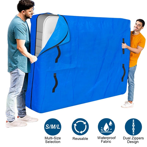 Reusable Mattress Bag for Moving Storage Waterproof Mattress Cover with Strong Wide Opening Zipper Strap Handles Mattress Protector Moving Supplies