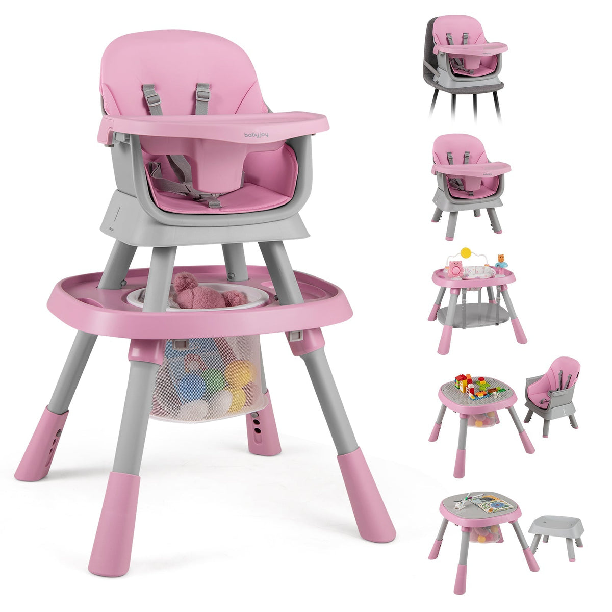 16-in-1 Baby High Chair with Activity Center and Booster Seat for Babies and Toddlers