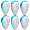 6 Pack Ultrasonic Pest Repeller Indoor Plug In Bug Repellent Mosquito Spider Ant Roaches Mice Control for Bedroom Garage Warehouse Office
