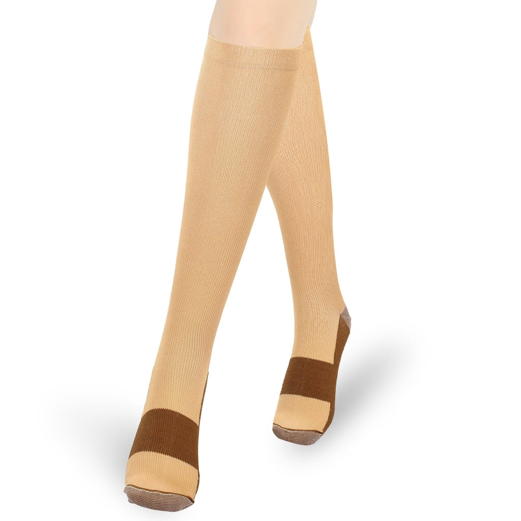 Unisex Copper Compression Socks Women Man Durable Hose Graduated Support Socks for Running Nursing Shin Splints Edema Swelling Recovery