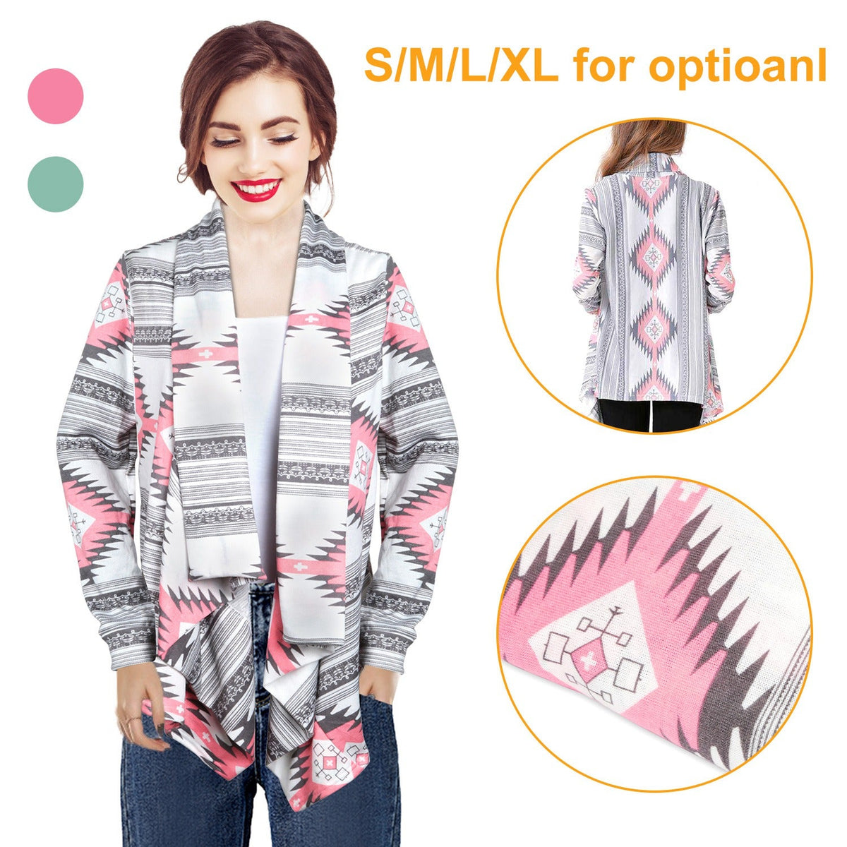 Women Open Front Cardigan Long Sleeve Shawl Neck Breathable Cardigan Well Collection w/ T-Shirt Tank Jeans Leggings