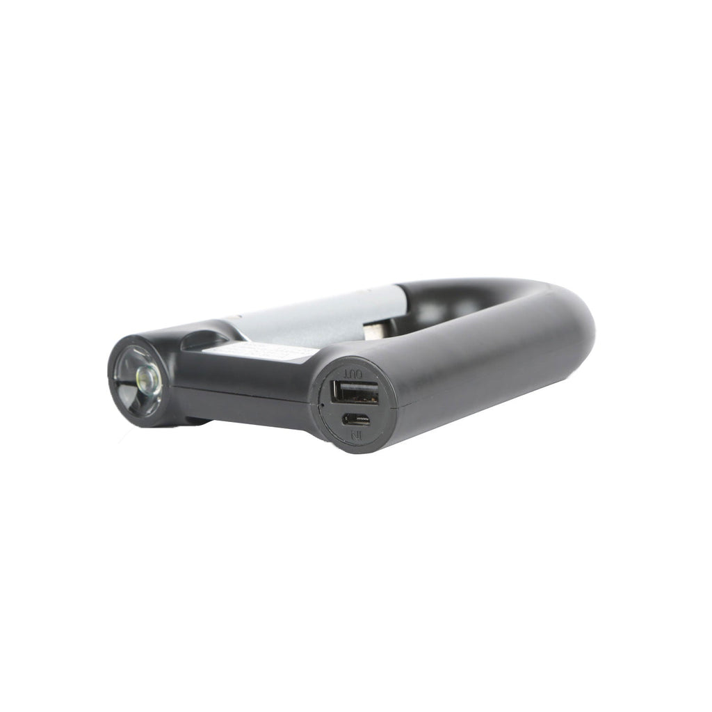 2200mAh Power Bank w/Emergency Flashlight Compass Carabiner-Shaped Hiking Camping Use