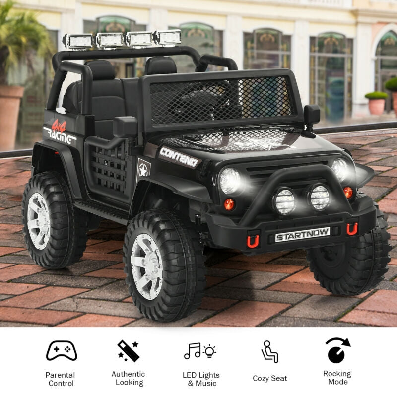 12V Kids Electric Ride On Truck with Remote Control and Operation Lever-Black