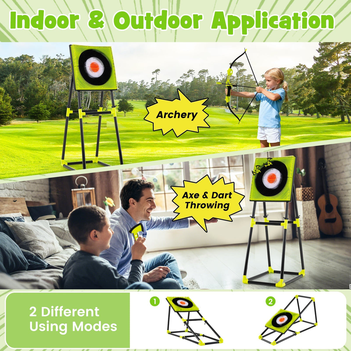 4 in 1 Throwing Target Set Kids Throwing Game with Bristle Target