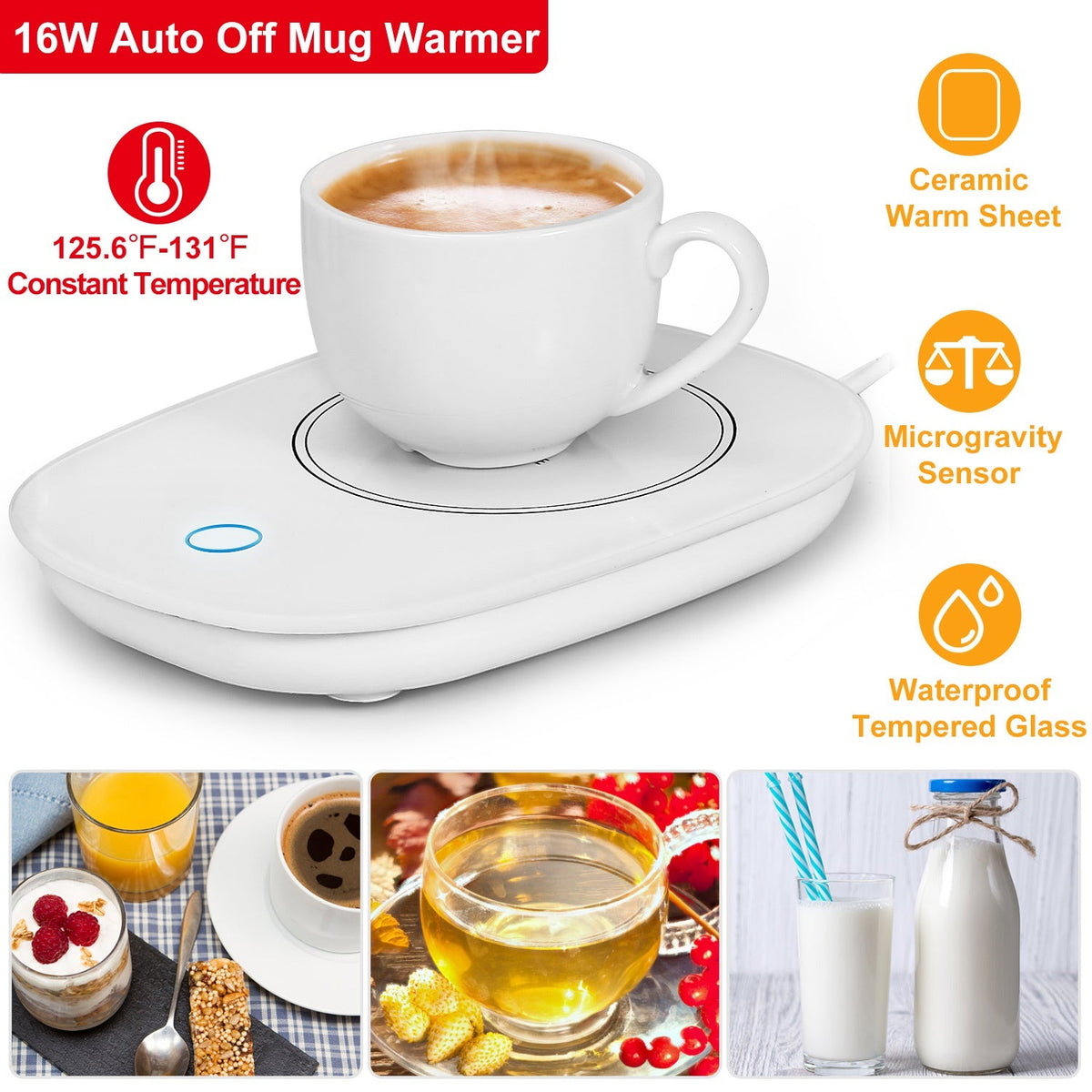 Electric Coffee Mug Warmer with Auto Shut-Off