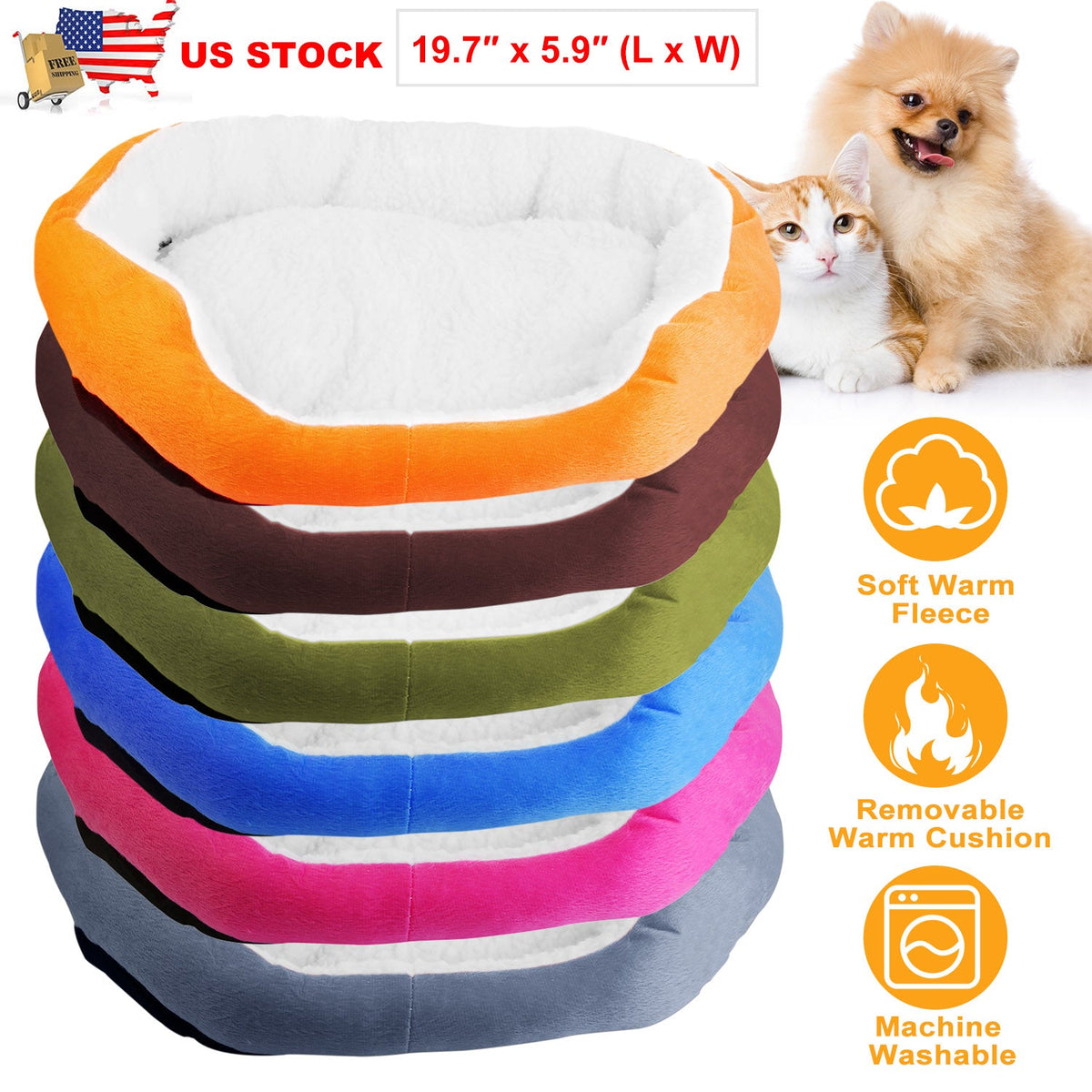 Pet Dog Bed Soft Warm Fleece Puppy Cat Bed Dog Cozy Nest Sofa Bed Cushion For S/M Dog