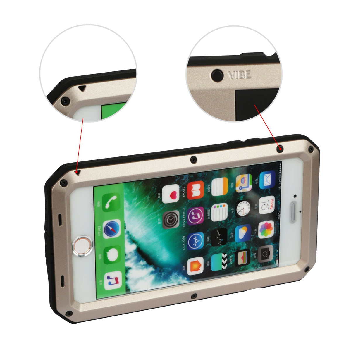 Rugged Shock-Resistant Hybrid Full Cover Case For iPhone 7
