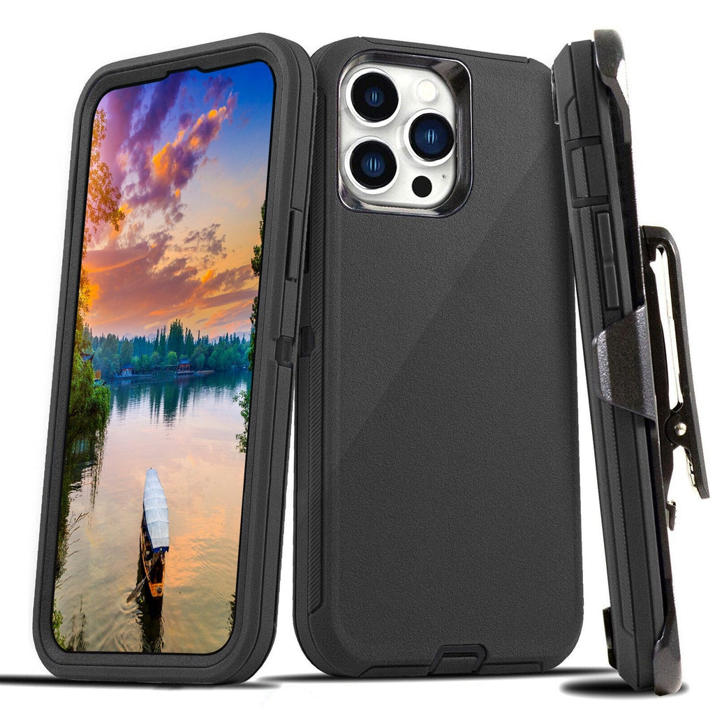 ShockproofÊPhone Case Anti-Shock All-Round Protection Phone Case Cover with Belt Clip Fit for iPhone 14/14Plus/14Pro/14Pro Max/13/13Pro/13Pro Max/12/1