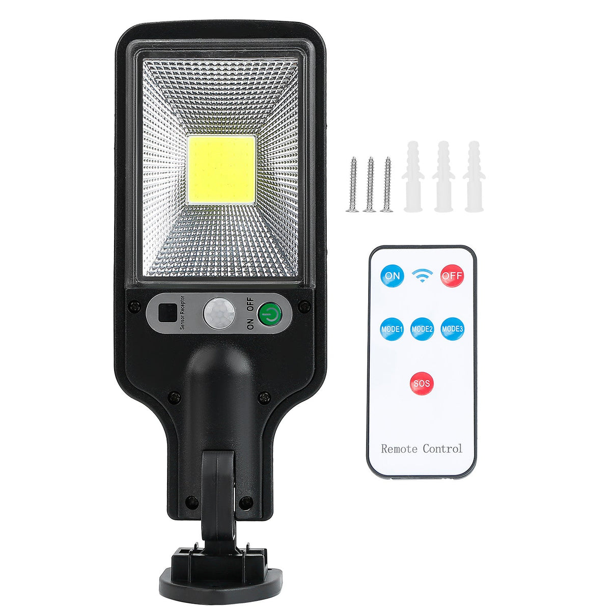 Solar Wall Light Outdoor 30 COB Beads PIR Motion Sensor Remote Control Wireless Lamps IP65 Waterproof Lighting For Garage Front Door Garden Pathway