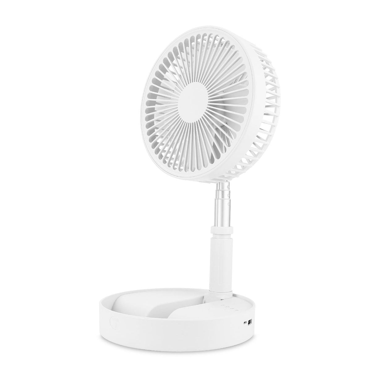 Portable Folding Desk Table Fan Quiet USB Rechargeable Telescopic Standing Floor Fan w/ 4 Speeds Adjustable Height 180¡ Tilting Angle For Office Home