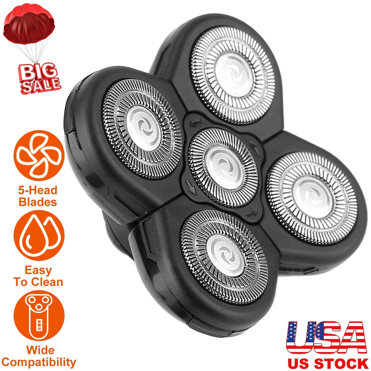 Men Electric Shaver Replacement Blade 5 Heads Beard Cutter Replacement Razor Blade Shaver Head