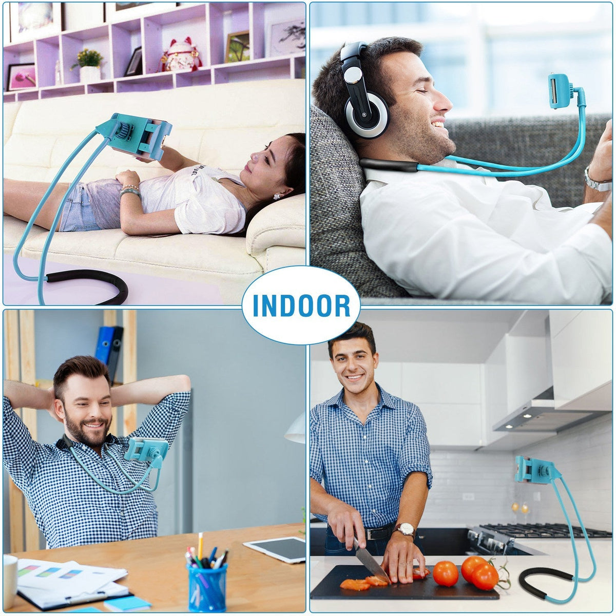 Phone Holder Universal Phone Mount Adjustable Neck Gooseneck Holder Tablet Stand Used for Desk Table Bed Bike Car